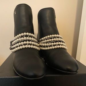 chanel booties with chain
